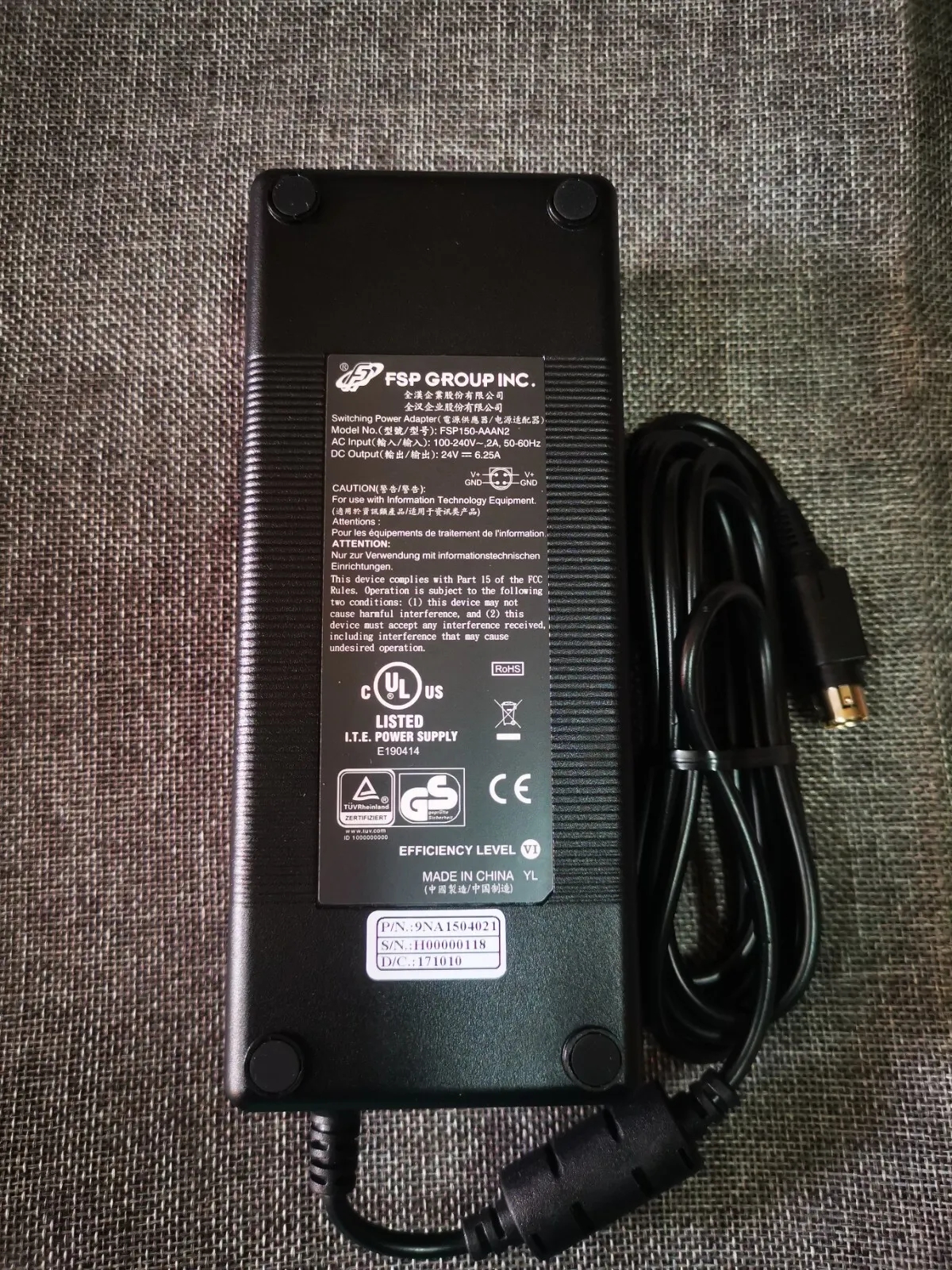 *Brand NEW*Genuine FSP 24V 6.25A 150W AC/DC Adapter FSP150-AAAN2 Power Supply